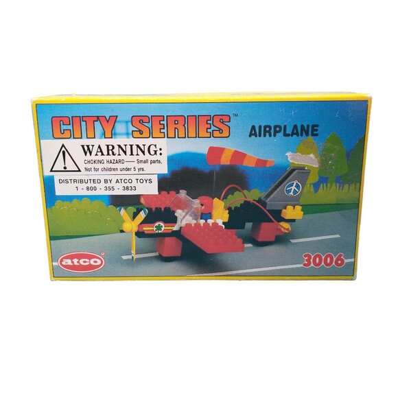 Airplane Building Blocks Set Atco City Series 3006 1988 NOS - Picture 1 of 4